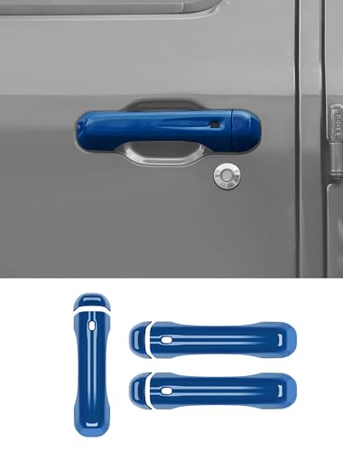 Savadicar 3Piece Blue Door Handle Cover Trim Set for Jeep Wrangler JL JLU 4xe Gladiator JT 2018Present Exterior Handle Cap Accent Accessories - Image 1