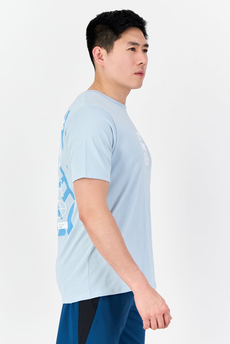 Reebok Men Sportswear Fit Short Sleeve Outdoor T-Shirt, Ice Blue - Image 2