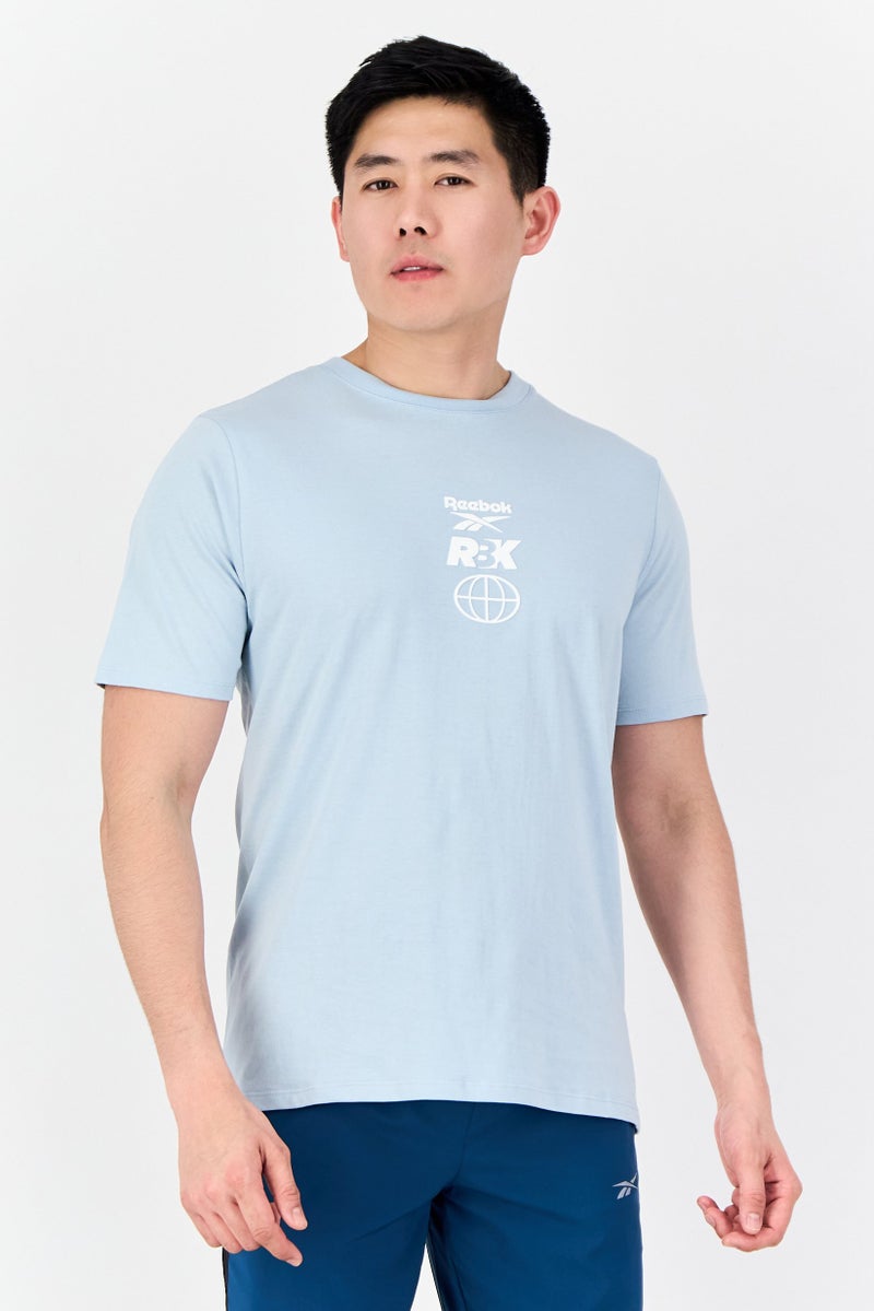 Reebok Men Sportswear Fit Short Sleeve Outdoor T-Shirt, Ice Blue - Image 1