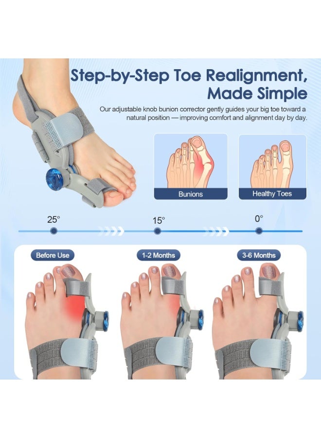 Adjustable Knob Bunion Corrector for Women and Men - Orthopedic Relief with Silicone Pad - Strong Bunion Fix for Left and Right Feet - Image 2