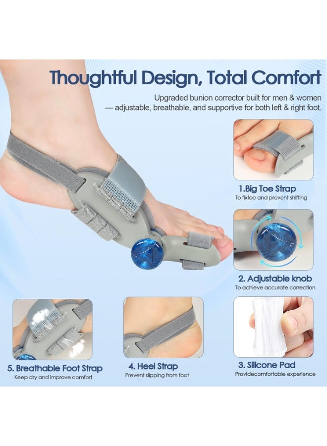 Adjustable Knob Bunion Corrector for Women and Men - Orthopedic Relief with Silicone Pad - Strong Bunion Fix for Left and Right Feet - Image 5