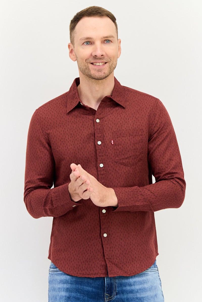 Levi's قميص رجالي بأكمام طويلة بتصميم مطبوع نحيف، متعدد الألوان - Image 1