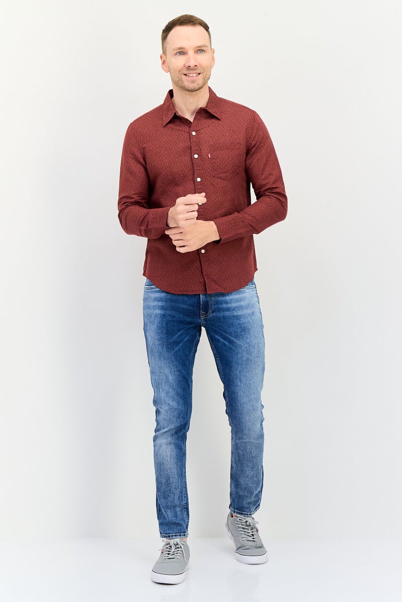 Levi's قميص رجالي بأكمام طويلة بتصميم مطبوع نحيف، متعدد الألوان - Image 4