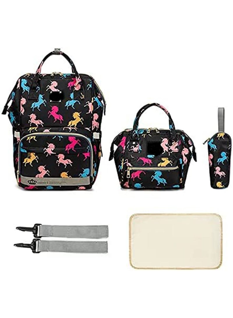 GT-Wheel Diaper Mummy Bag Backpack, Diaper Bag Tote, Bottle bag, Large Unisex Baby Bags with Changing Pad, Multipurpose Travel Bag for Moms Dads(C)