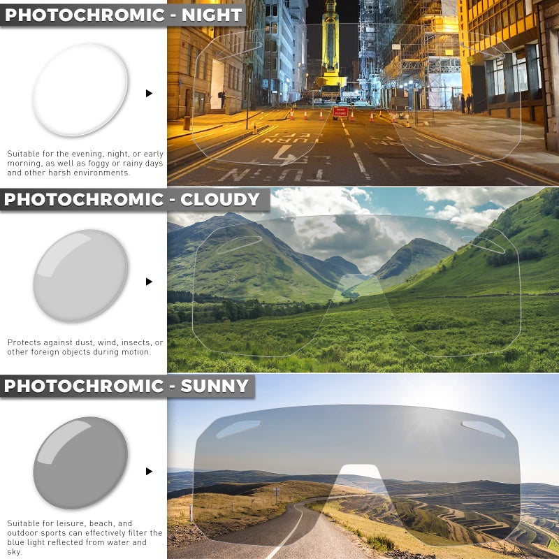 KAPVOE Photochromic Cycling Glasses for Men Women Mountain Bike Sunglasses Anti-fog Sunglasses for Outdoor K62 - Image 4