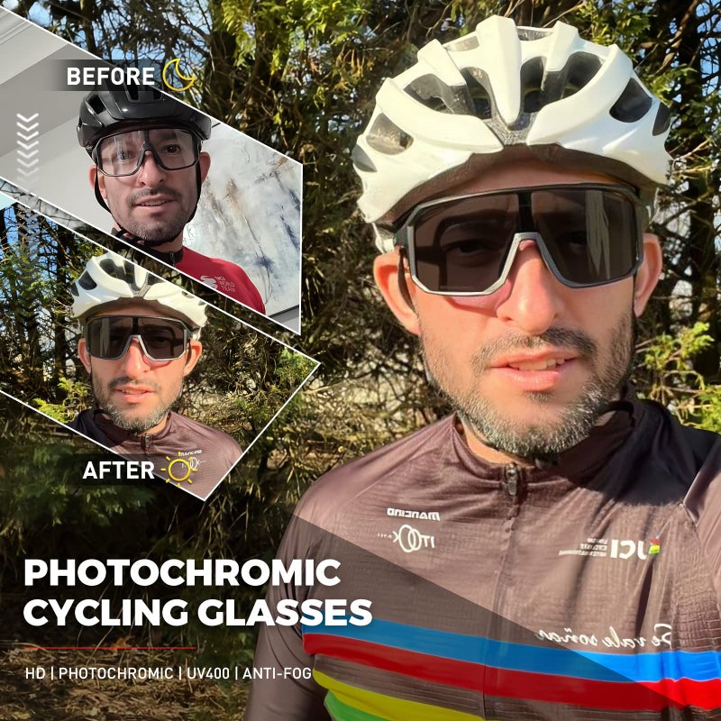 KAPVOE Photochromic Cycling Glasses for Men Women Mountain Bike Sunglasses Anti-fog Sunglasses for Outdoor K62 - Image 2