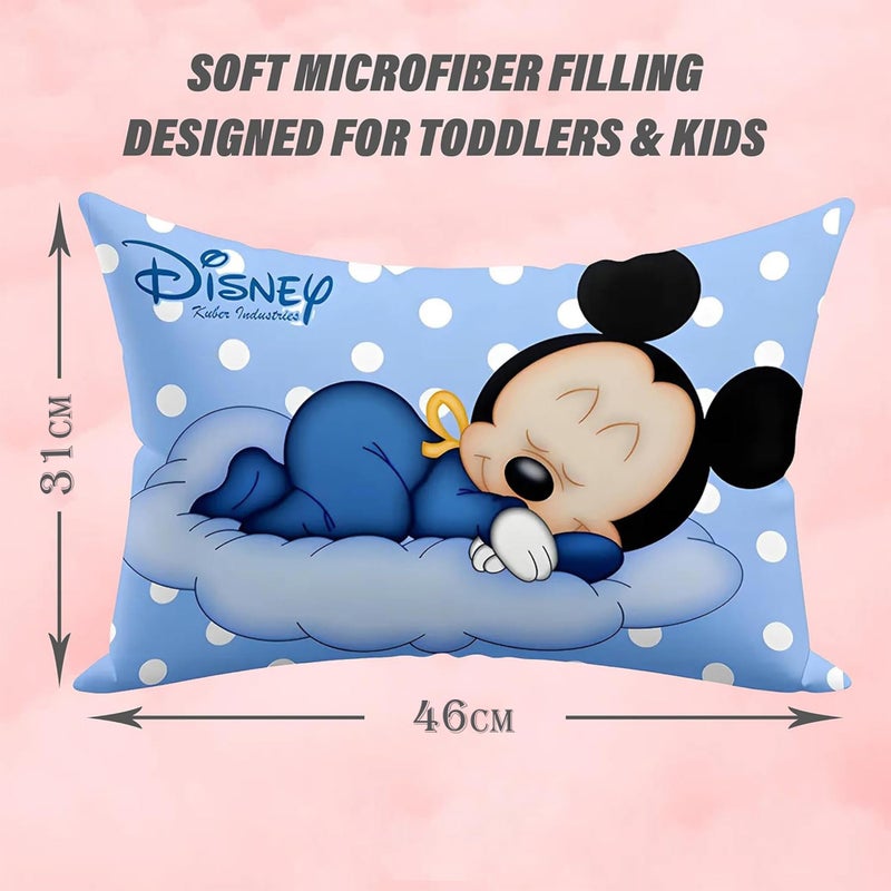 Kuber Industries Kid's Disney Mickey Team Pillow for Sleeping | Cozy & Fluffy Super Soft Pillow | 12x18 Inches - Sky Blue - Image 3