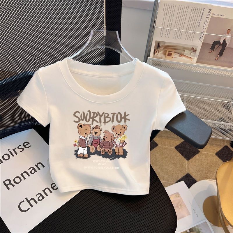 Girls' Short-Sleeved T-Shirt Baby Girl Summer Children'S White Short Half-Sleeved Fashionable Top 0186A024 - Image 1