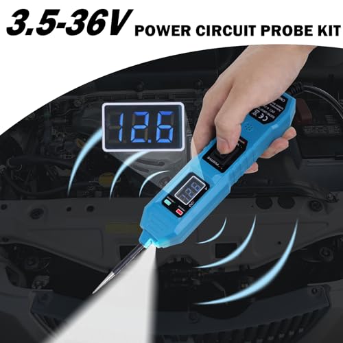 Lqito Lqito Multifunctional Car Circuit Tester Component Activation Electrical Tester 6-24V/3.5-36V AC/DC Car Power Tester Digital Display Short Circuit Finder for Continuity Testing - Image 3