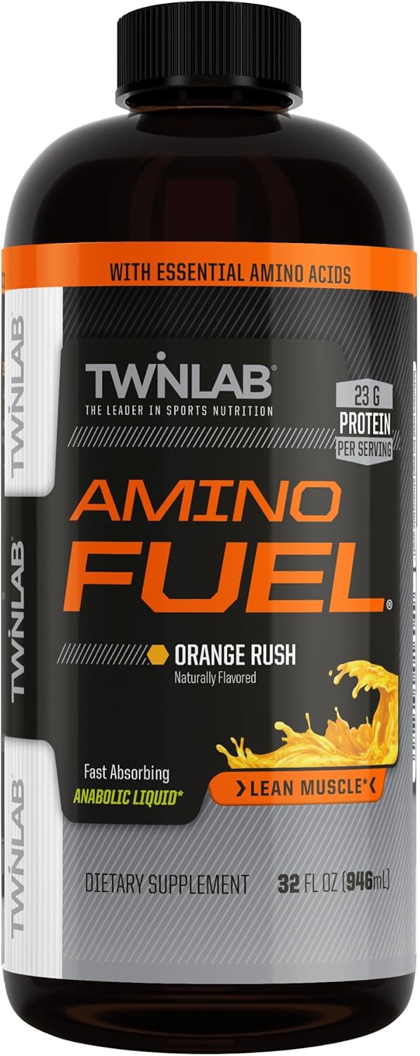 Twinlab Amino Fuel  PreWorkout and PostWorkout Energy Drink  Supplement 32 fl oz Orange Rush - Image 1