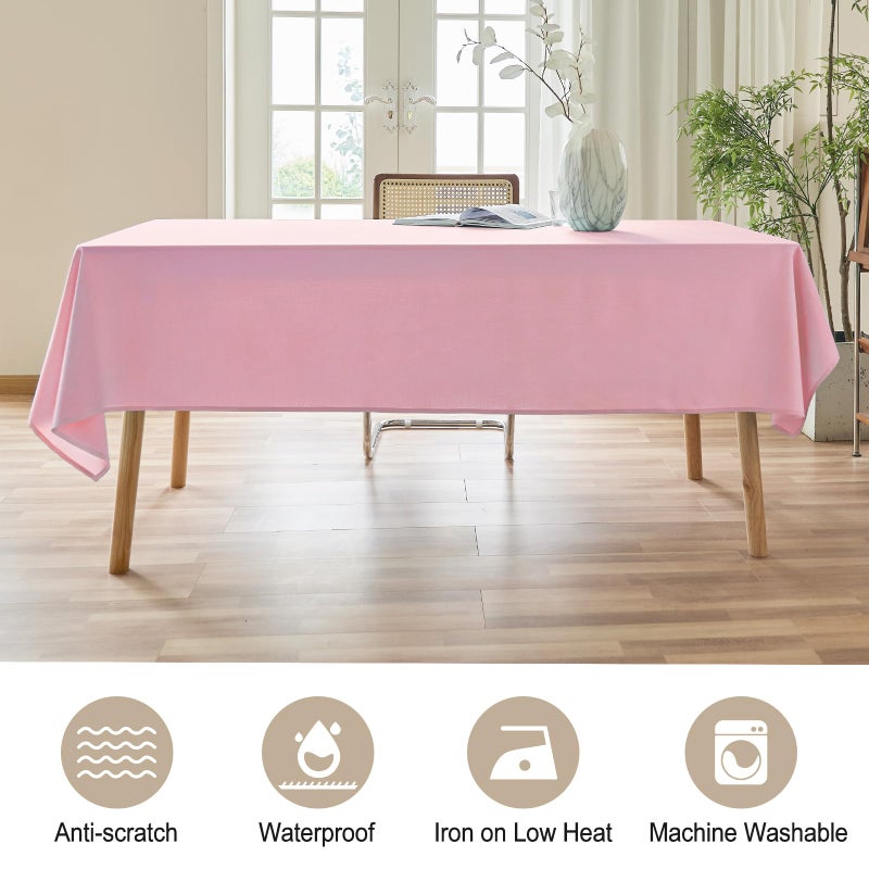 AUSSPVOCT Textured Tablecloth Rectangle 60x104 Water Resistant Spill-Proof Wipeable Table Cloth Wrinkle Free Fabric Dining Table Cover for Birthday Party Farmhouse Spring Kitchen Tablecloths - Image 4