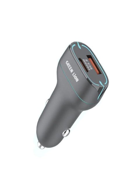 Car charger   PD20w+QC  18W Two-way solution  type c to iph cable black