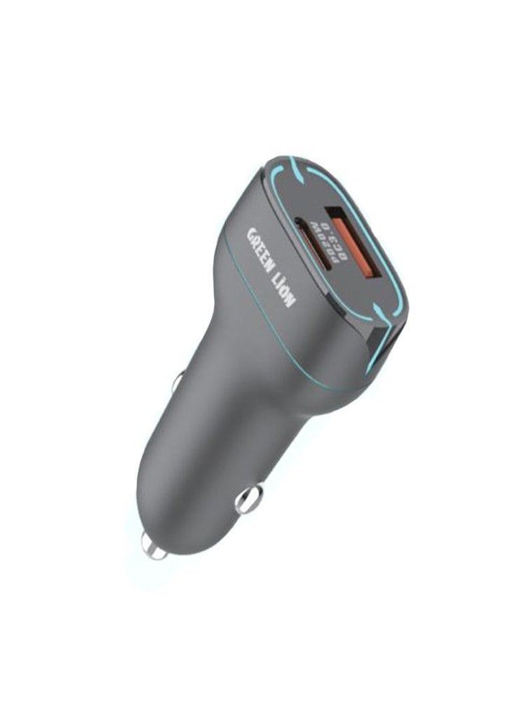 Car charger   PD20w+QC  18W Two-way solution  type c to iph cable black
