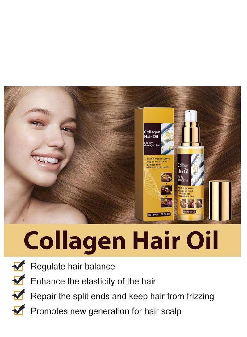 إيلهو زيت الكولاجين المرمم للشعر ، زيت الشعر المرطب العميق ، قناع الشعر بالكيراتين ، مصل الشعر المرطب والمغذي للعناية بالشعر التالف ، علاج ترطيب عميق ، مصل شعر كوري 50 مل - Image 4