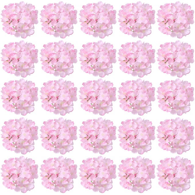 30 PCS SILK HYDRANGEA HEADS ARTIFICIAL FLOWERS HEADS AND STEMS FAKE HYDRANGEA FLOWERS FOR HOME WEDDING DECOR PINK