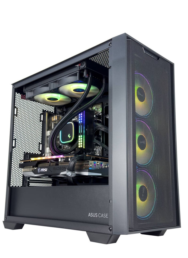 NANOTECH - Wolverine Gaming PC - AMD Ryzen 5 7600X Processors, 6 Cores & 12 Threads, DDR5 32GB (2*16) Ram, AMD Radeon RX 7800 XT 16GB DDR6 Graphics Card,  1TB NVMe M.2 SSD, 2 Fan AIO Liquid Cooler, 650W 80 Plus Standard Power Supply, Windows 11 Pro | Wi-Fi - Image 1