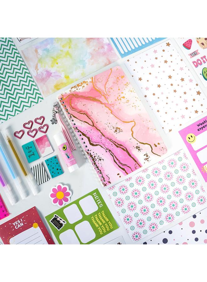 الأزرق جي دبليو DIY JOURNAL SET ملصقات يوميات الأطفال في سن المراهقة هدية قصاصات اليد مجموعة دفتر الأستاذ - Image 4