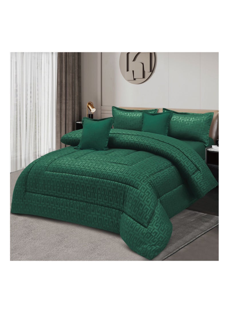 مينجلي طقم لحاف سرير نفرين ومكون من 6 قطع مصنوع من الـمايكروفايبر - مقاس 230 × 250 سم - Image 1