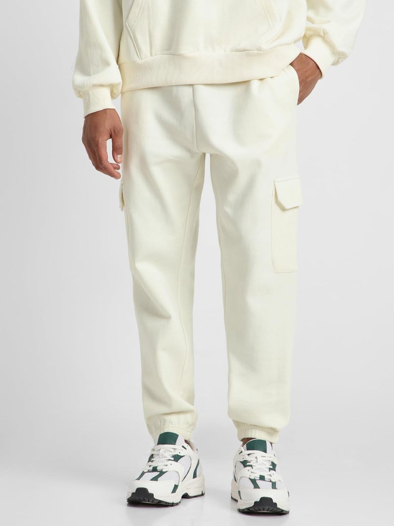 Veirdo®Fleece Oversized Baggy Fit Drop Shoulder Solid Hoodie & Jogger Co-Ords Set For Men (CO_VD_MRSHMLW_M) - Image 3