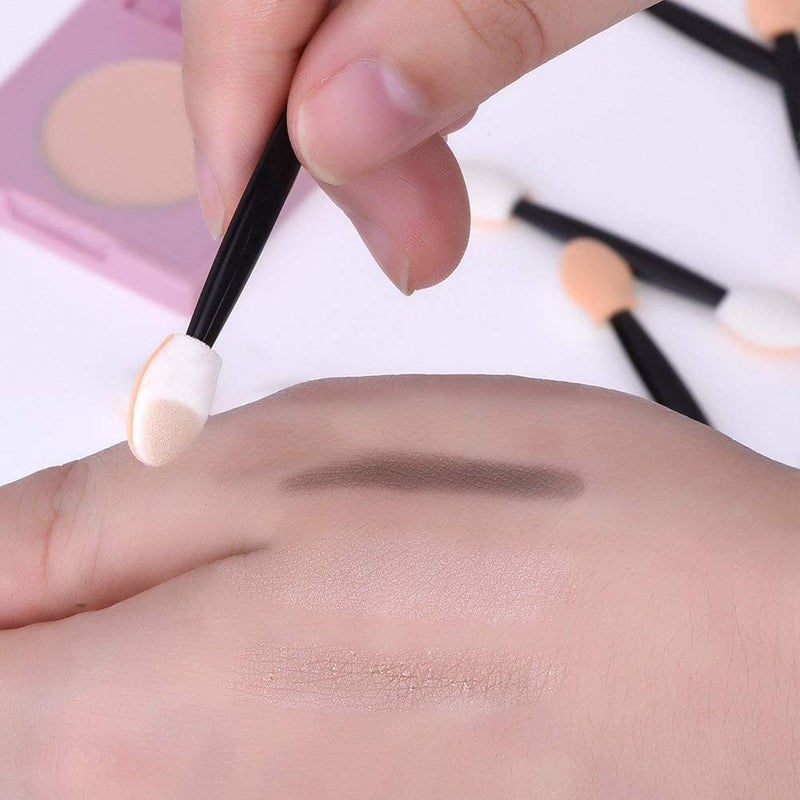CONNECTWIDE STORE77 12Pcs Brush Set Disposable DoubleSided Eye Shadow Brush Sponge Applicator Oval Makeup - Image 4