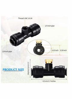 KASTWAVE Misting Nozzles, KASTWAVE Kit Include Water Misting Nozzle Tees Thread 1/4 Inch and Brass Orifice Nozzle with Black Plug for Outdoor Spray Cooling System (72 Pieces in Total)  - Image 2