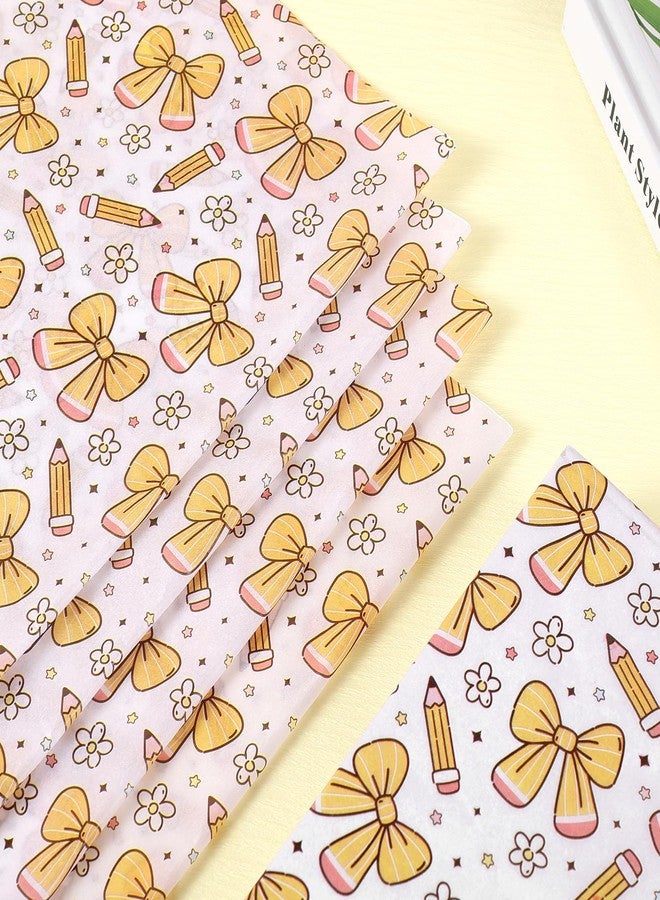 Fabllewavi 100 Sheets Bow and Pencil Tissue Paper, Pencil Daisy Patterns Wrapping Tissue for Back to School Activities DIY Crafts Preschool Classroom Gift Flower Wrapping Supplies, 13.8 x 19.7 Inch - Image 4
