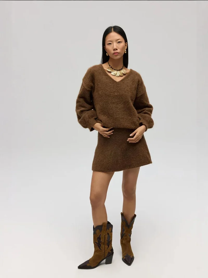 ماي كولكشن MAI STUDIOS Nordis Knitwear Frilly Mini Skirt