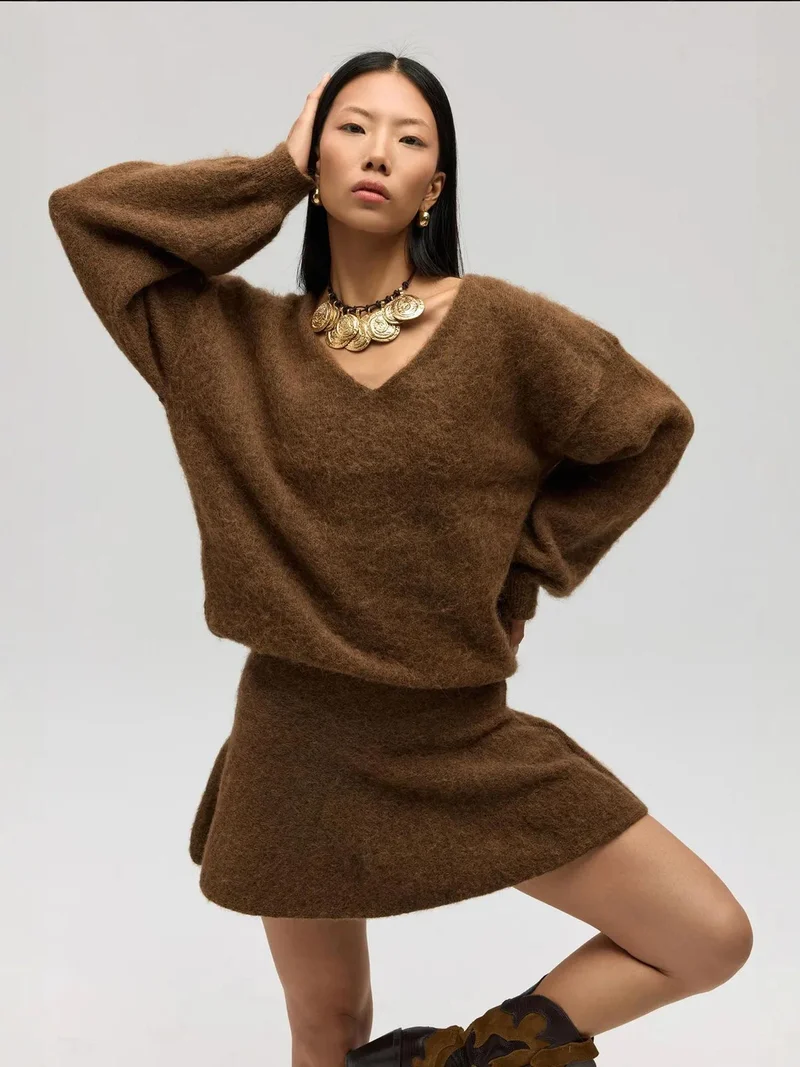 ماي كولكشن MAI STUDIOS Nordis Knitwear Frilly Mini Skirt