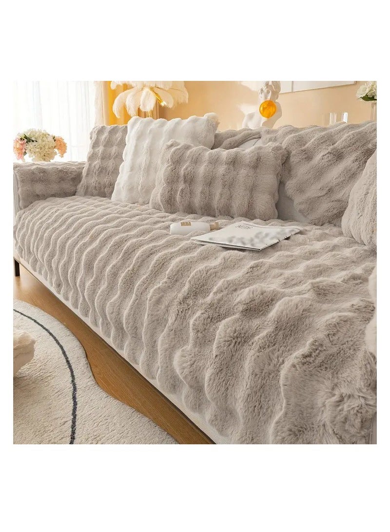 بيج رشاقته أفخم غطاء أريكة العالمي عدم الانزلاق أريكة حصيرة شتاء دافئ لينة أريكة منشفة الأريكة وسادة لغرفة المعيشة ديكور المنزل - Image 1