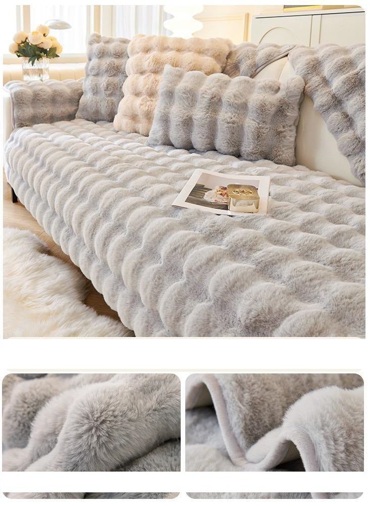 بيج رشاقته أفخم غطاء أريكة العالمي عدم الانزلاق أريكة حصيرة شتاء دافئ لينة أريكة منشفة الأريكة وسادة لغرفة المعيشة ديكور المنزل - Image 2