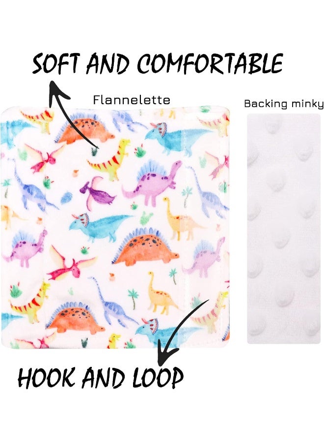 SWESEN Baby Car Seat Belt Covers for Boys and Girls, Carseat Shoulder Padding, Soft Car Seat Neck Cover, Minky Car Seat Straps Shoulder Pads, Dinosaur Stroller Strap Cover for Baby Kids, White - Image 3