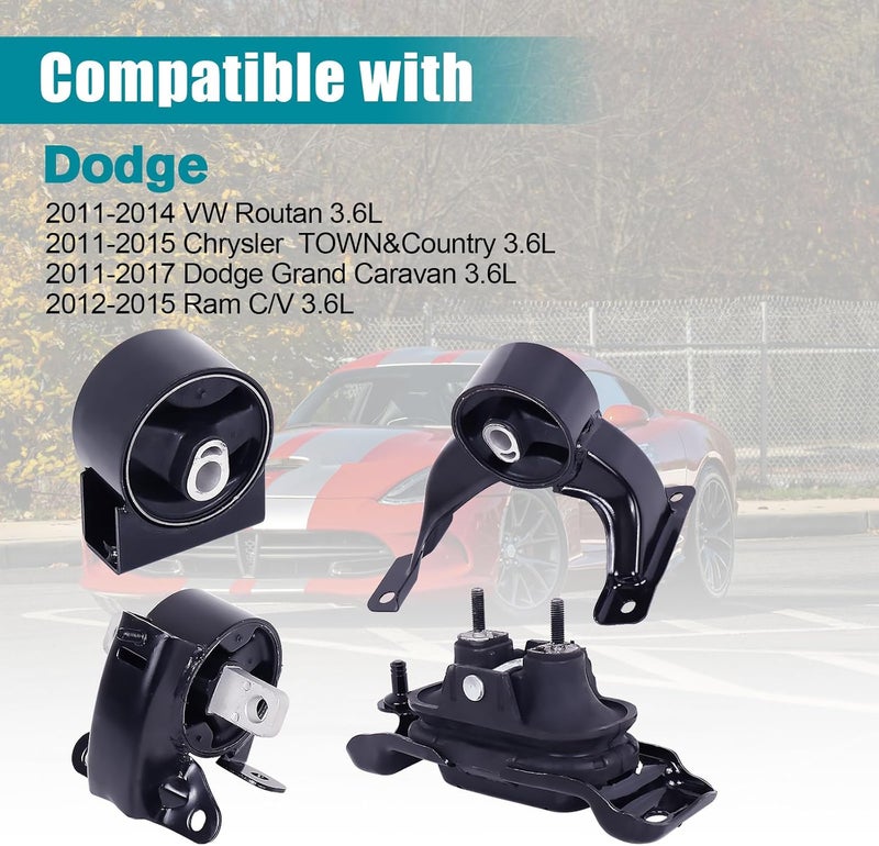 BEBLEPANY Engine Motor Mount Set for Chrysler, Dodge, Ram, and VW (2011-2017) - Image 2