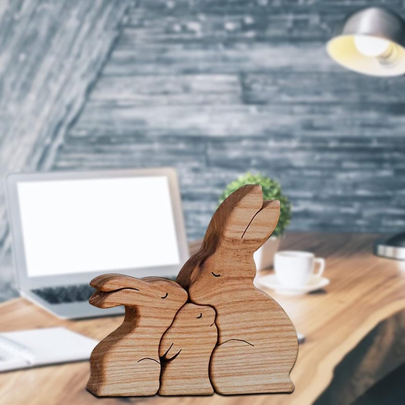 klarako Hand Carved Wooden Love Heart, Carved Figurine Decoration Craft, for Bookshelf, Table, Filing Cabinet, Gift for Home, Personalized Art Text Carved Craft - Image 3