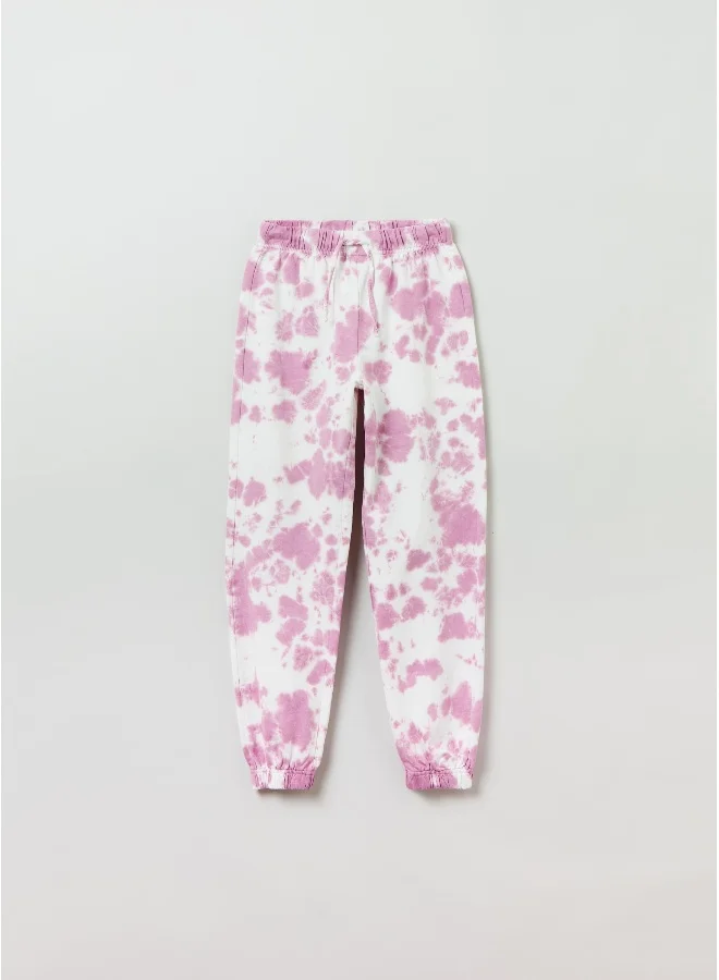 Ovs Cotton joggers with tie dye print