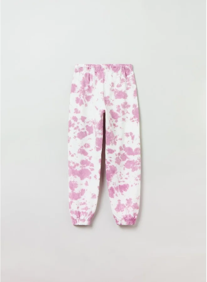 Ovs Cotton joggers with tie dye print