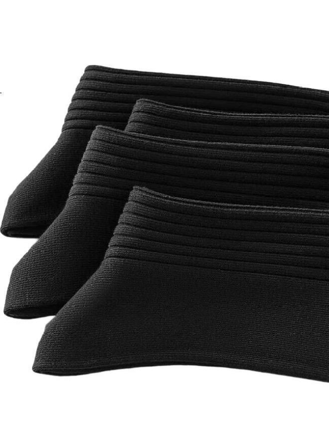 ZJZUE Zhenxing Cotton Socks, 100% Cotton, Men'S Spring And Summer Mid-Calf Socks, Pure Black, Antibacterial, Odor-Resistant, Double-Needle, All-Cotton Black Socks - Image 2