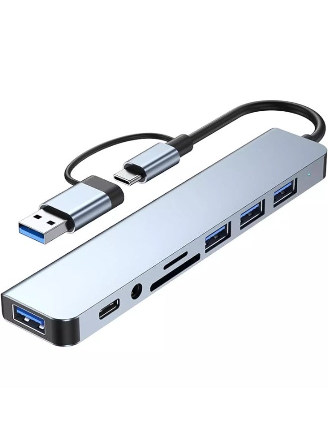 MAZE MTU-9254 8 in 1 USB C Hub pro Multi-Port Adapter,3 USB 2.0 Ports,1 USB 3.0 Port,SD/TF Card Reader,3.5 Audio Port - Image 3