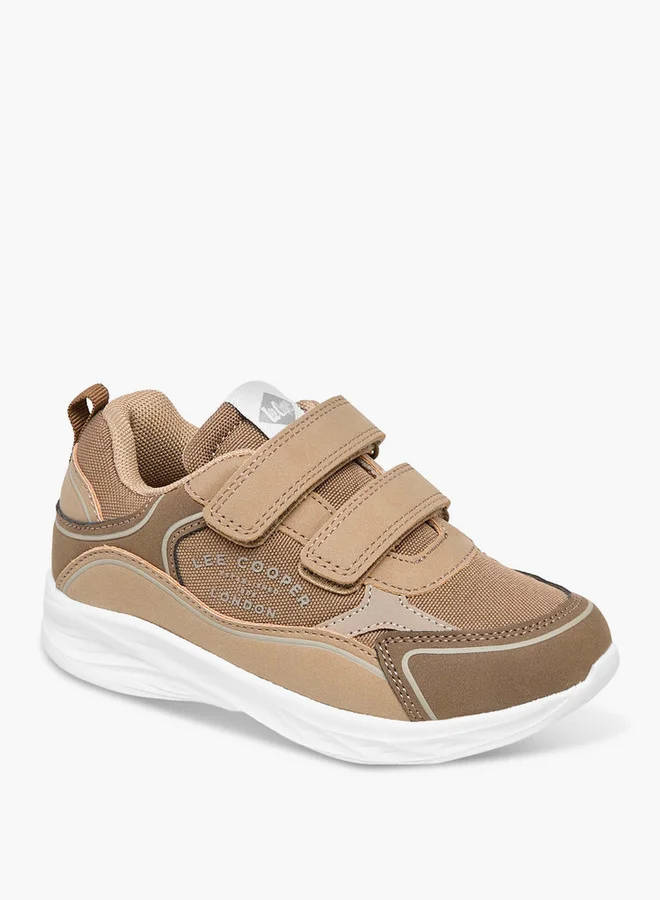 Lee Cooper Boys' Panelled Sneakers with Hook and Loop Closure