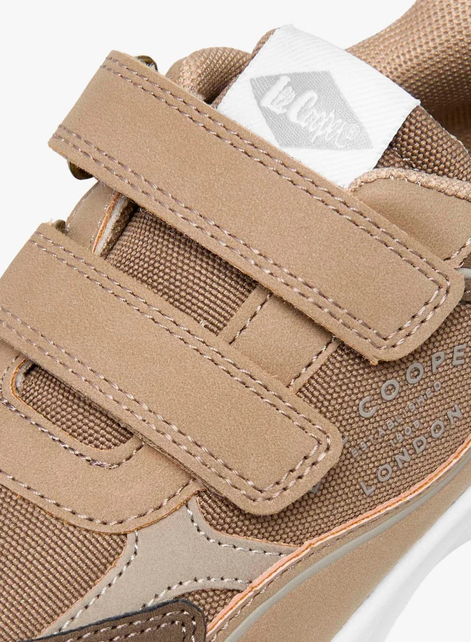 Lee Cooper Boys' Panelled Sneakers with Hook and Loop Closure