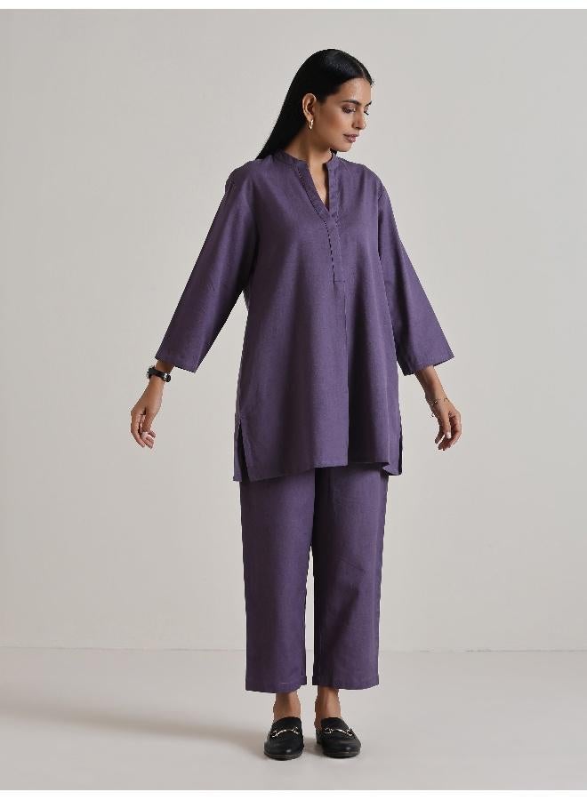 trueBrowns Plum Purple Relax Fit Co-Ord Set - Image 1