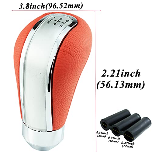 Abfer 5 Speed Shift Knob Aluminum Alloy Car Gear Stick Weighted Shifter Knob for Most Manual Truck Vehicle, Silver - Image 2