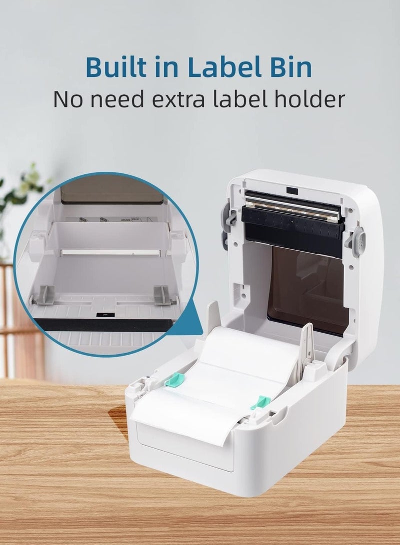 XP-420B Label Printer, Thermal Label Printer 4x6, 420B Shipping Label Printer for Small Busines, Thermal Printer Compatible with Shopify, Etsy, UPS, DHL, etc (White) - Image 5