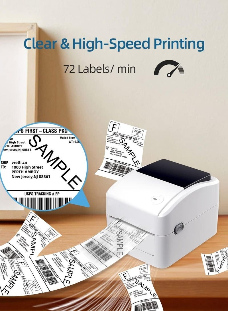 XP-420B Label Printer, Thermal Label Printer 4x6, 420B Shipping Label Printer for Small Busines, Thermal Printer Compatible with Shopify, Etsy, UPS, DHL, etc (White) - Image 2