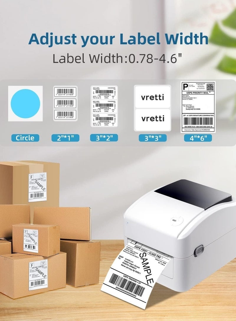 XP-420B Label Printer, Thermal Label Printer 4x6, 420B Shipping Label Printer for Small Busines, Thermal Printer Compatible with Shopify, Etsy, UPS, DHL, etc (White) - Image 3