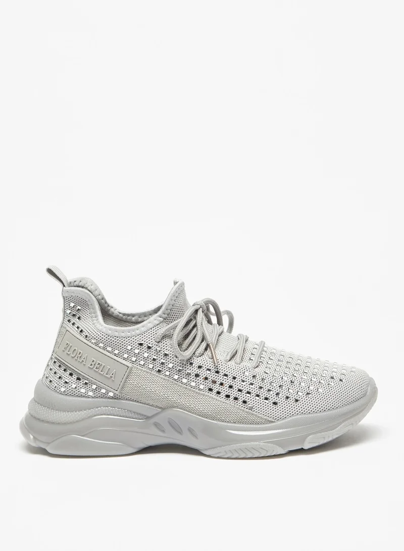 فلورا بيلا من شو إكسبرس Womens Studded Low Ankle Sports Shoes with Lace-Up Closure
