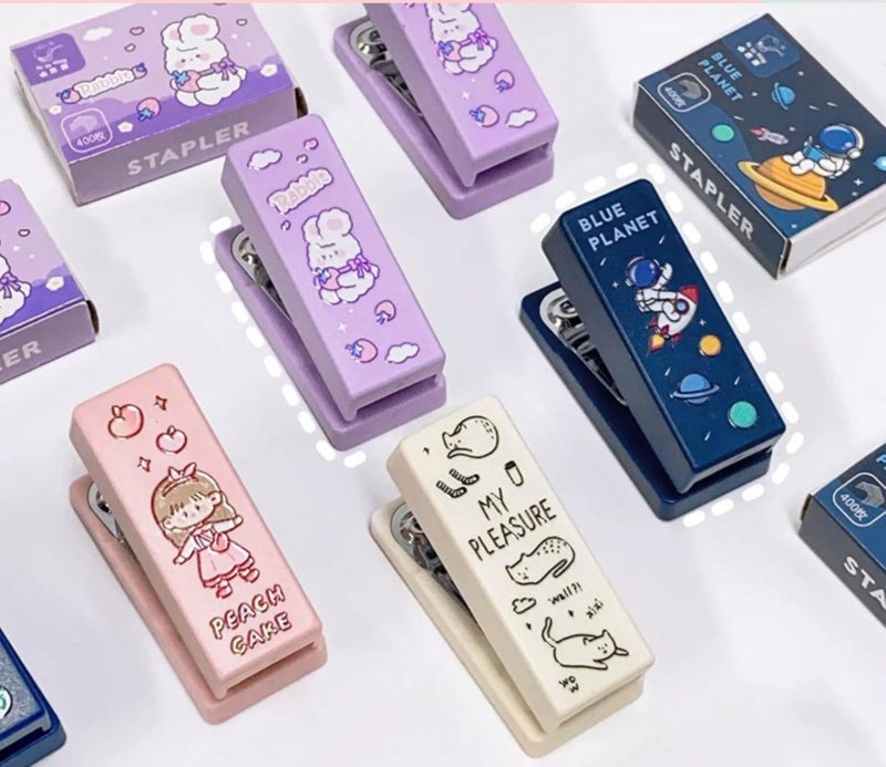 OANGO Mini Stapler for Children for Art & Craft Activities & Portable Convenient Stapler Students for School Projects (Random Color) - Image 1