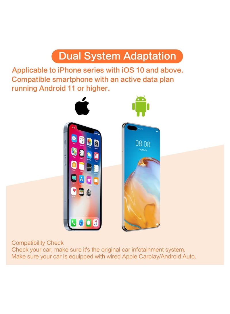 SYOSI 3 in 1 Android Auto & Carplay Wireless Adapter, Wireless Carplay Adapter for Phone, Plug & Play, 5GHz WiFi Wireless CarPlay Android Auto Streaming Box for Car Models 2015-2023, Fast Connecting - Image 5