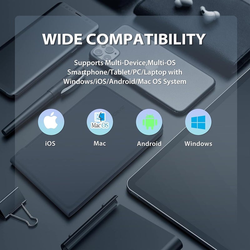 Luckam Portable Keyboard, BK06 Foldable Bluetooth Keyboard, Multi-Device Wireless Folding Keyboard, Ultra Slim Ergonomic Design with Stand Holder for iPhone, iPad, Smartphone, Tablet, Laptop - Image 4