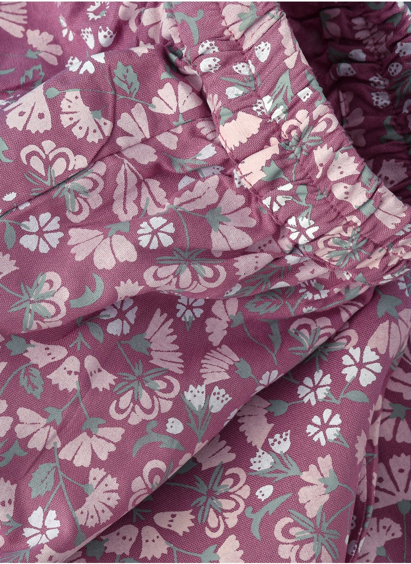 Jelliene Breezy Blooms: Girls' Viscose Floral Harem Pants  - Image 4