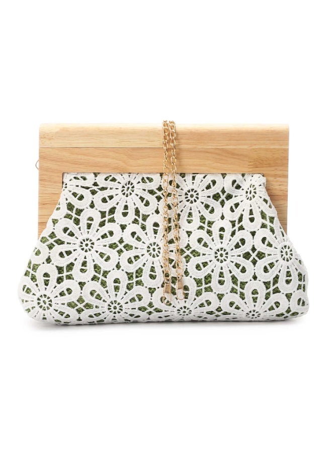 Mr.joe Mr Joe Green Elegant Crochet Clutch-shoulder bag for Women-4140 - Image 1